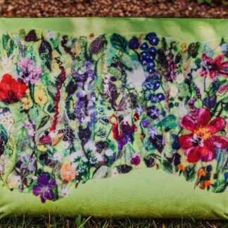 Tartan of Flowers Velvet Print Upholstered on Footstool