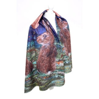 Harvest Moon Hare Limited Edition Printed Fleece Blanket Scarf