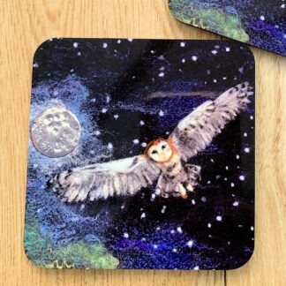 Midnight Owl Cork Backed Coaster
