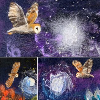 Midnight Owl Felted Picture: Private Workshop for you and your friends