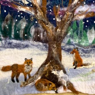 Barnsdale Gardens Winter Fox Felted Picture
