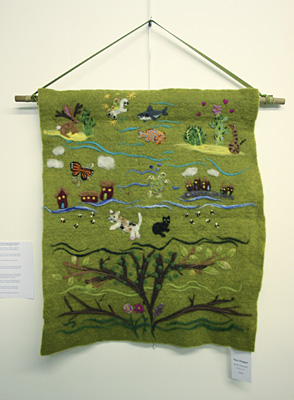 Tree Hugger song by Kimya Dawson made into felt art by Eve Marshall