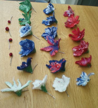 Felted Wedding Hair Flowers